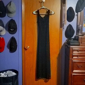 Size 4 long black lace dress